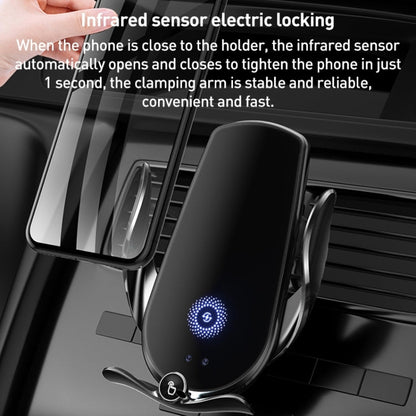 M2 Infrared lnduction Wireless Fast Charging Air Outlet Car Holder Silver