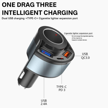 5V 3A Cigarette Lighter PD Super Fast Charging Multifunctional Car Charger Color Black