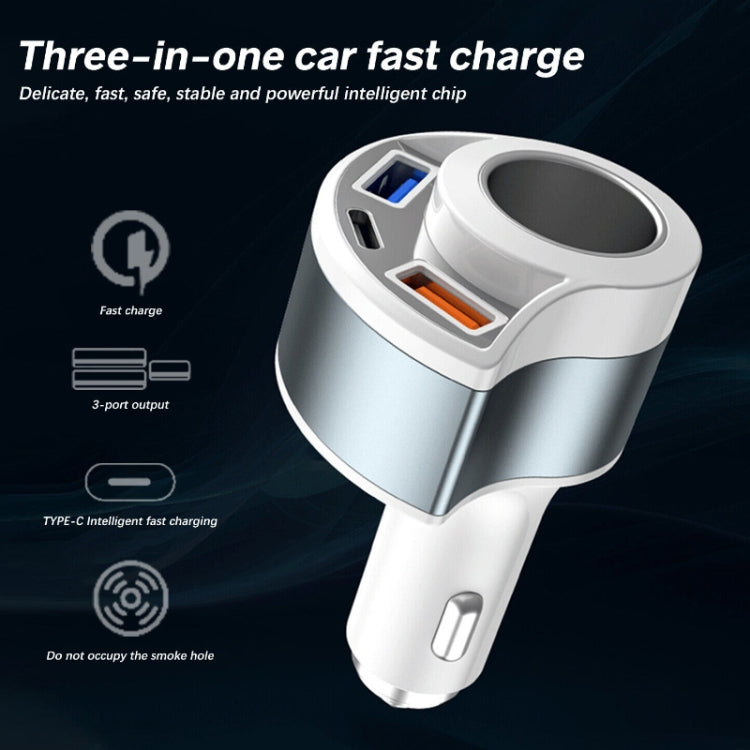 5V 3A Cigarette Lighter PD Super Fast Charging Multifunctional Car Charger Color Black