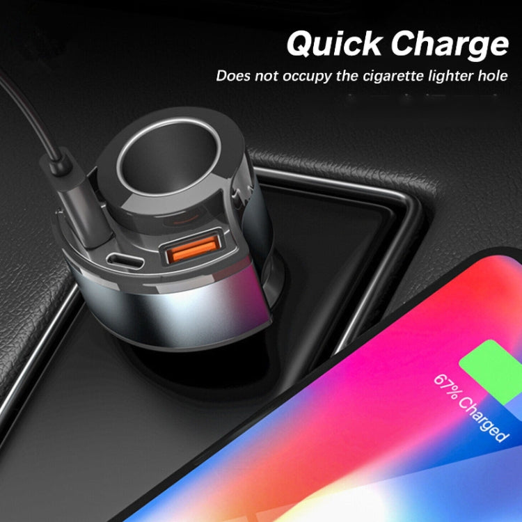 5V 3A Cigarette Lighter PD Super Fast Charging Multifunctional Car Charger Color Black