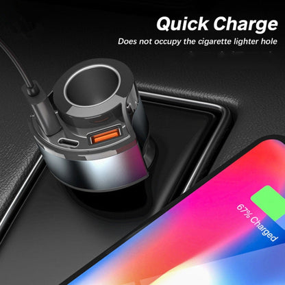 5V 3A Cigarette Lighter PD Super Fast Charging Multifunctional Car Charger Color Black