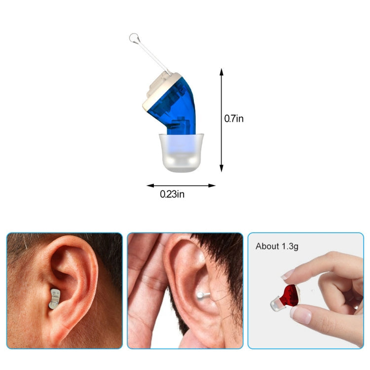 AN127 Invisible In Ear Hearing Aid Sound Amplifier For The Elderly And Hearing Impaired Black Left Ear