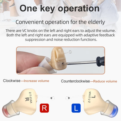 AN127 Invisible In Ear Hearing Aid Sound Amplifier For The Elderly And Hearing Impaired Skin Color Left Ear